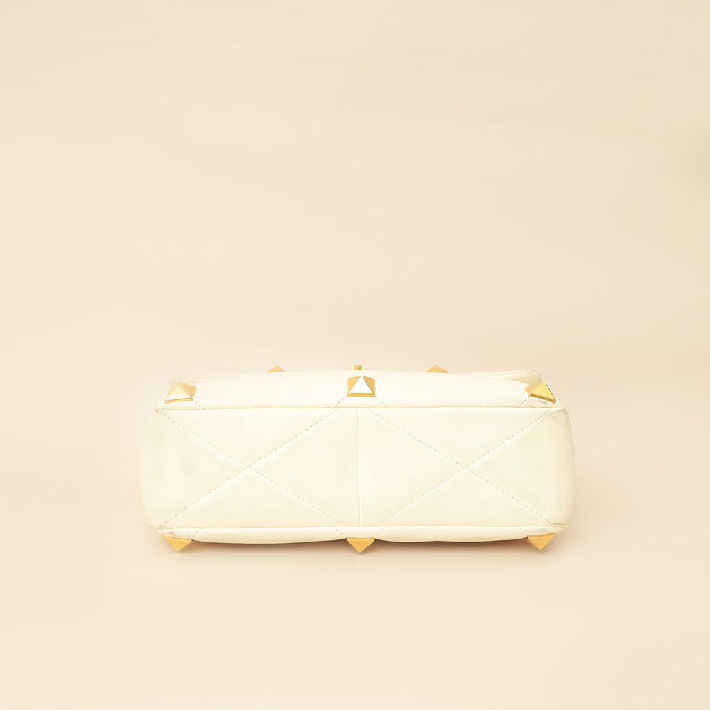 Valentino Ivory Roman Stud The Shoulder Bag