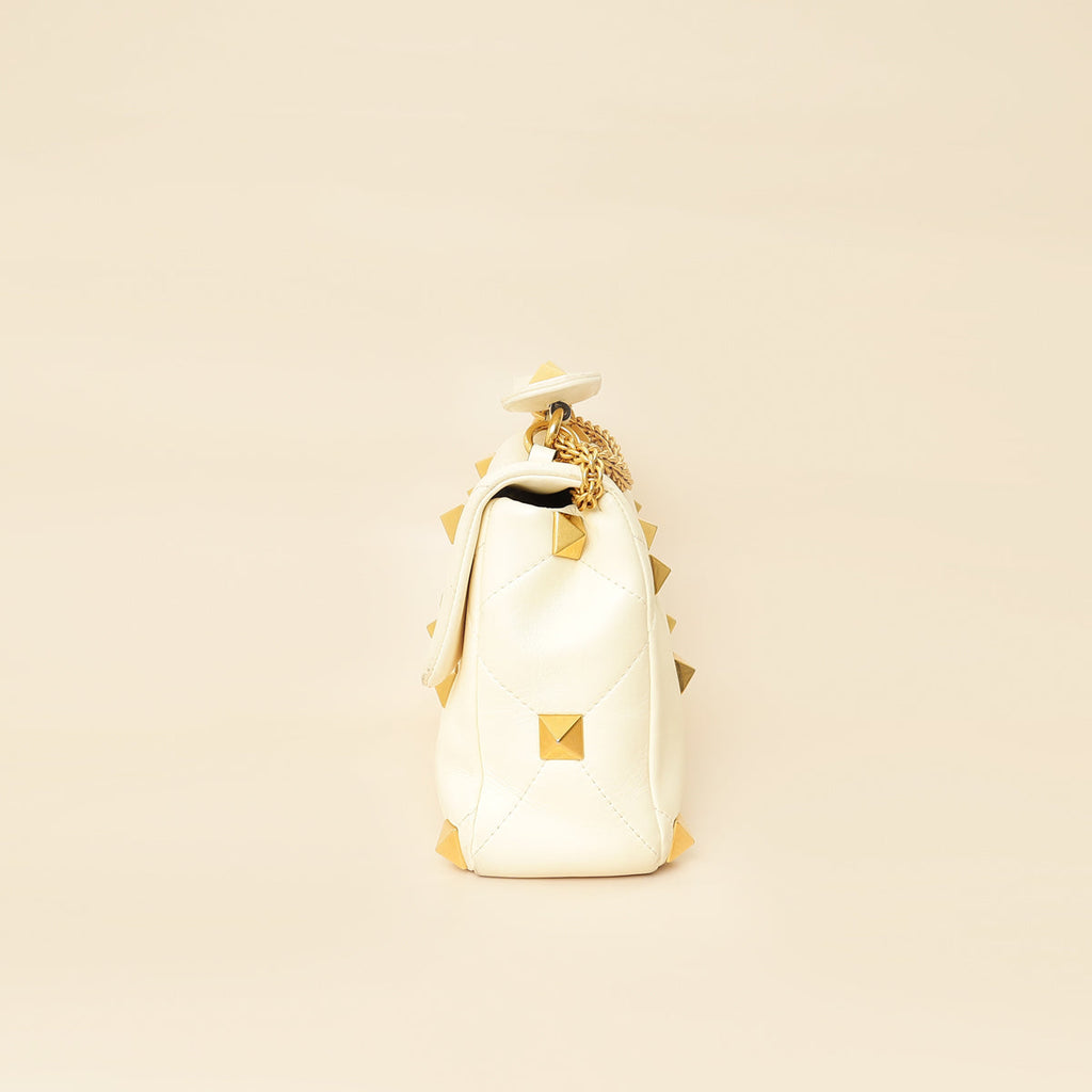 Valentino Ivory Roman Stud The Shoulder Bag