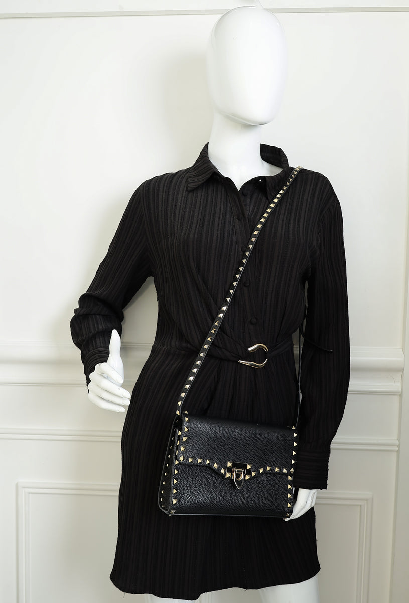 Valentino Black Rockstud Crossbody Bag