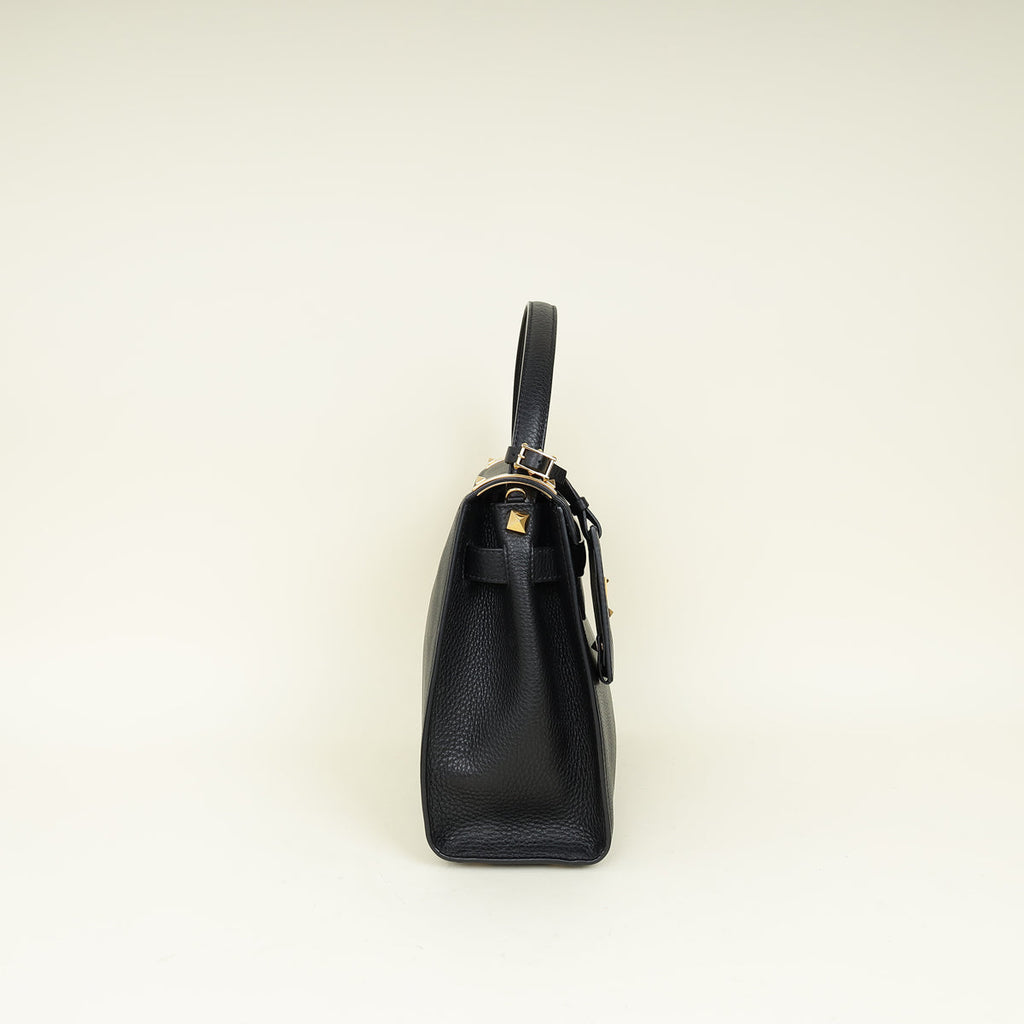 Valentino Black My Rockstud Single Handle Medium Bag