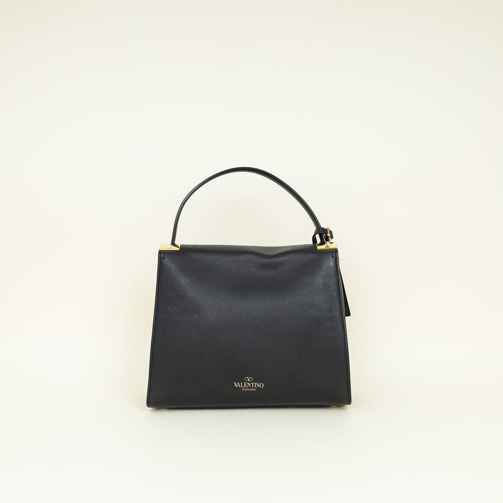 Valentino Black My Rockstud Single Handle Medium Bag