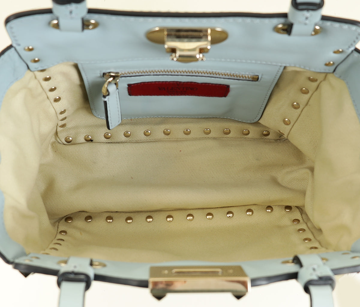 Valentino Light Blue Vitello Rockstud Mini Bag