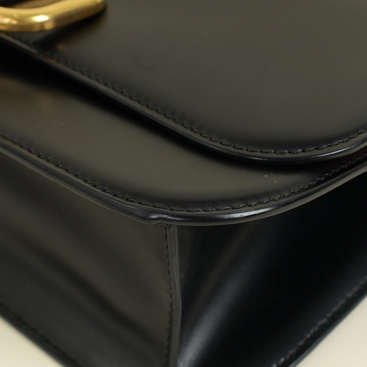Valentino Black Vlock Flap Chain Shoulder Bag