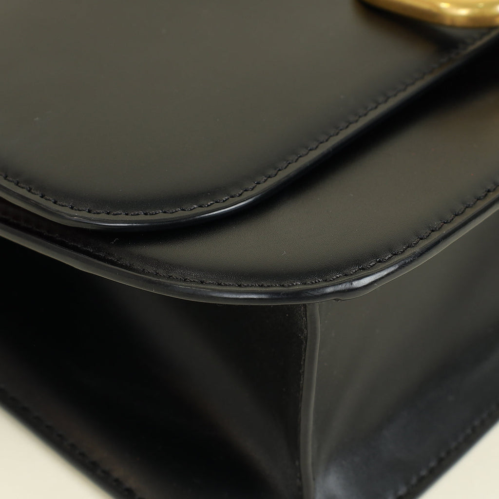 Valentino Black Vlock Flap Chain Shoulder Bag