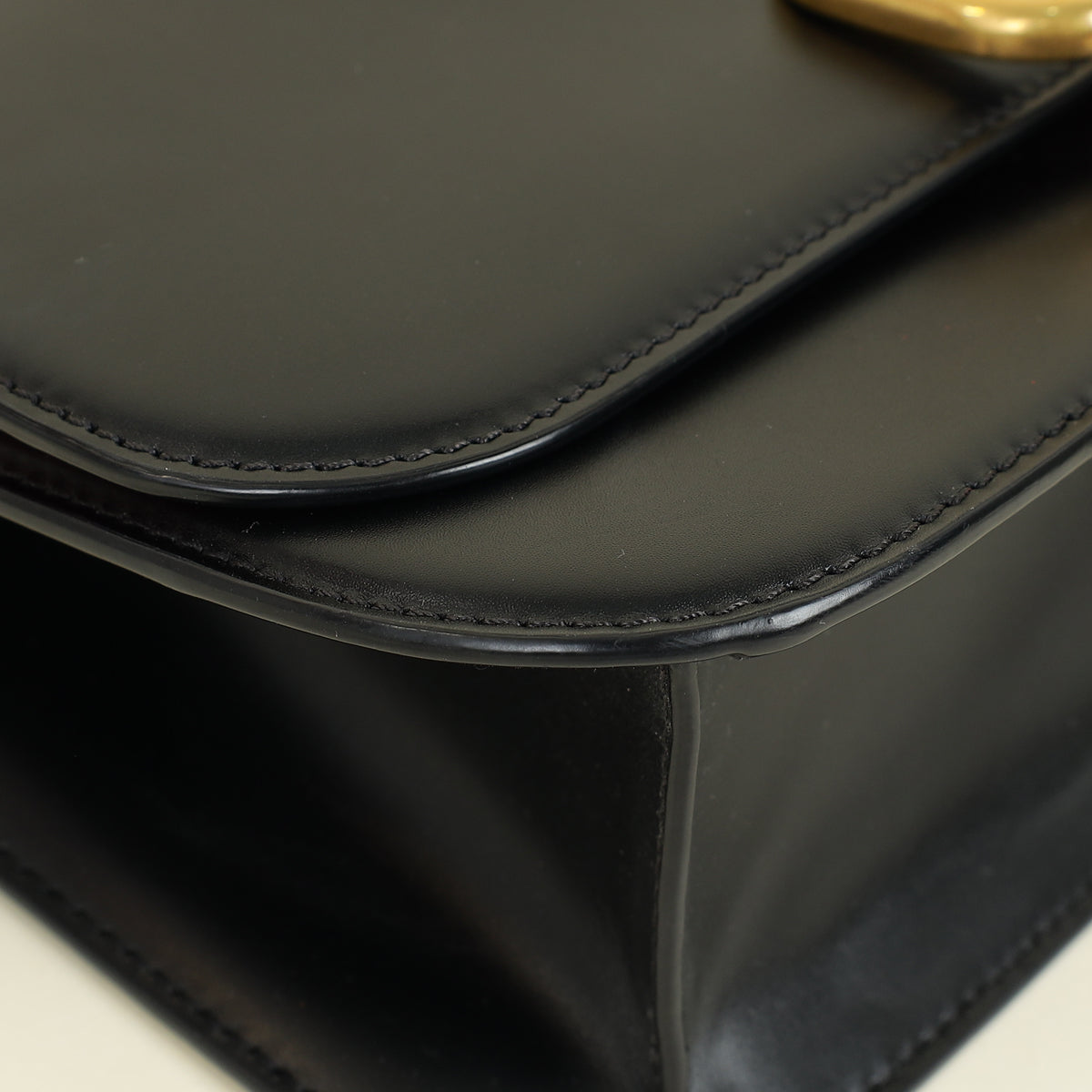 Valentino Black Vlock Flap Chain Shoulder Bag