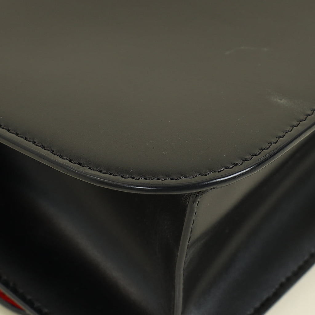 Valentino Black Vlock Flap Chain Shoulder Bag