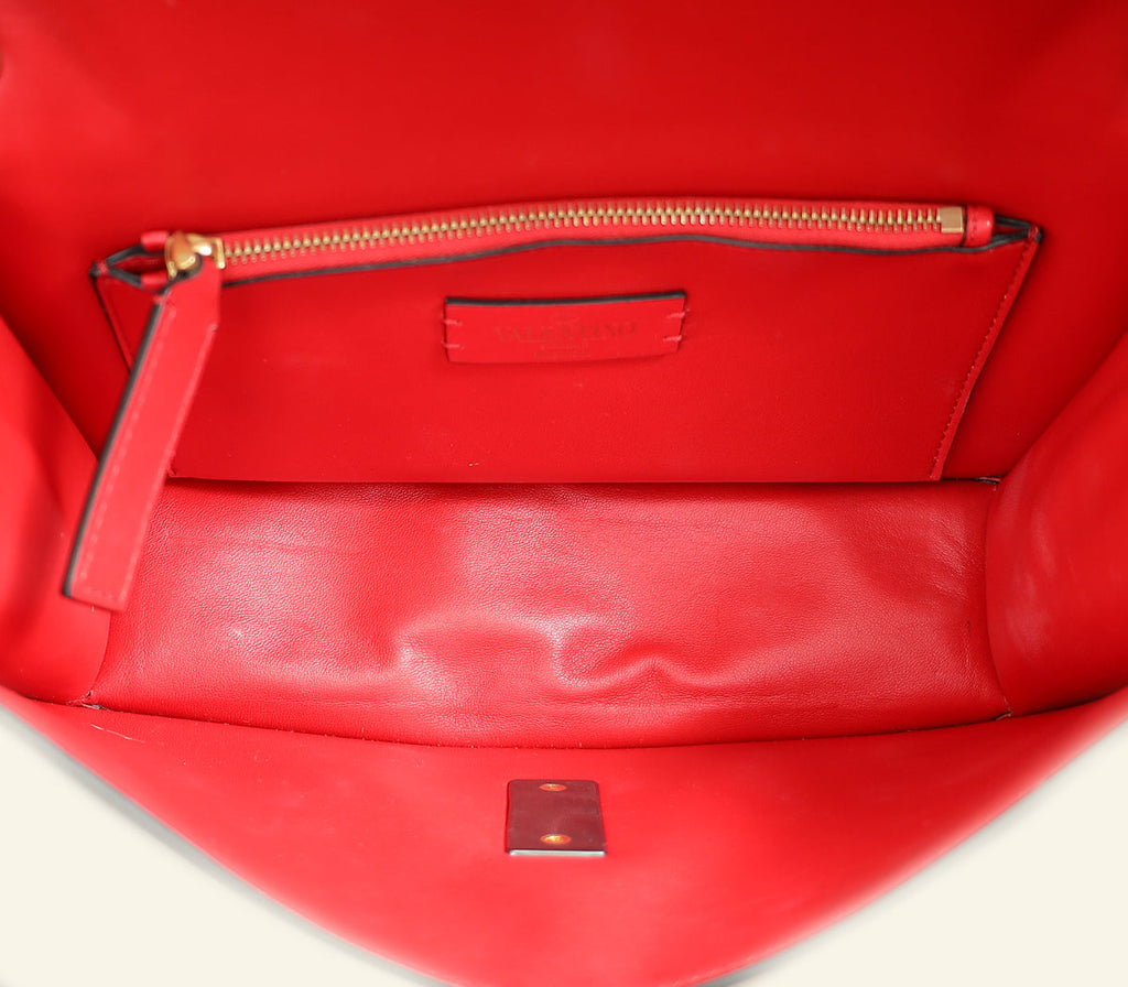 Valentino Black Vlock Flap Chain Shoulder Bag