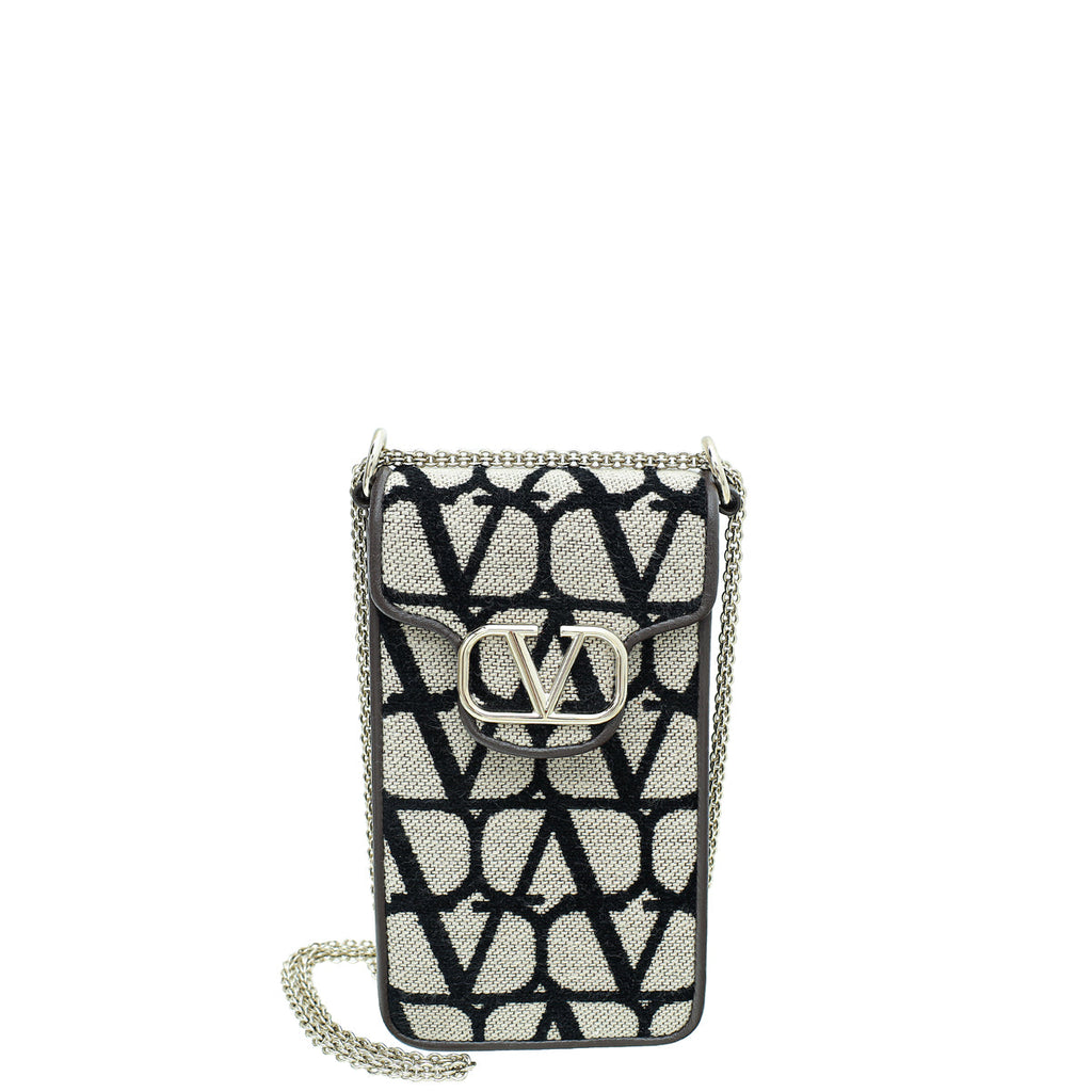 Valentino Tricolor Vlogo Toile Iconographe Phone Bag