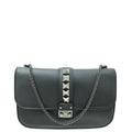 Valentino  Black Noir Glam Lock Rockstud Medium Chain Bag