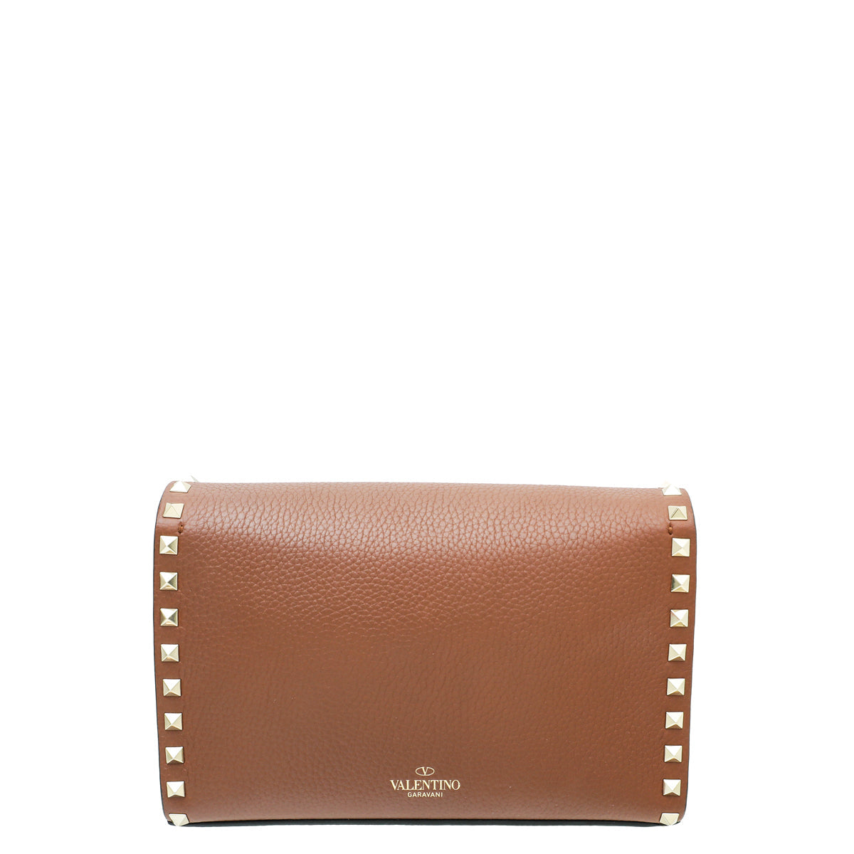 Valentino Brown Rockstud  Flap Small Crossbody Bag