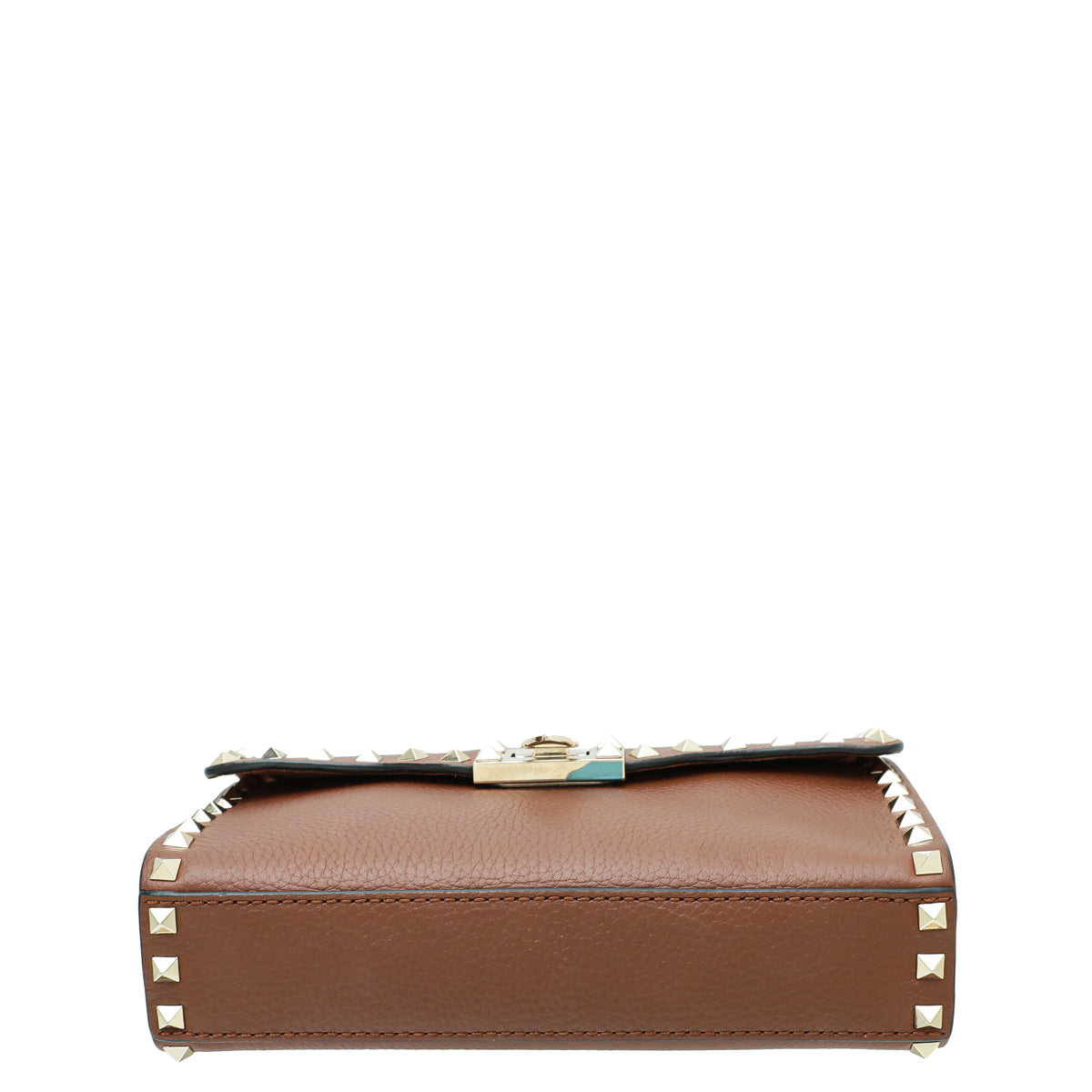 Valentino Brown Rockstud  Flap Small Crossbody Bag