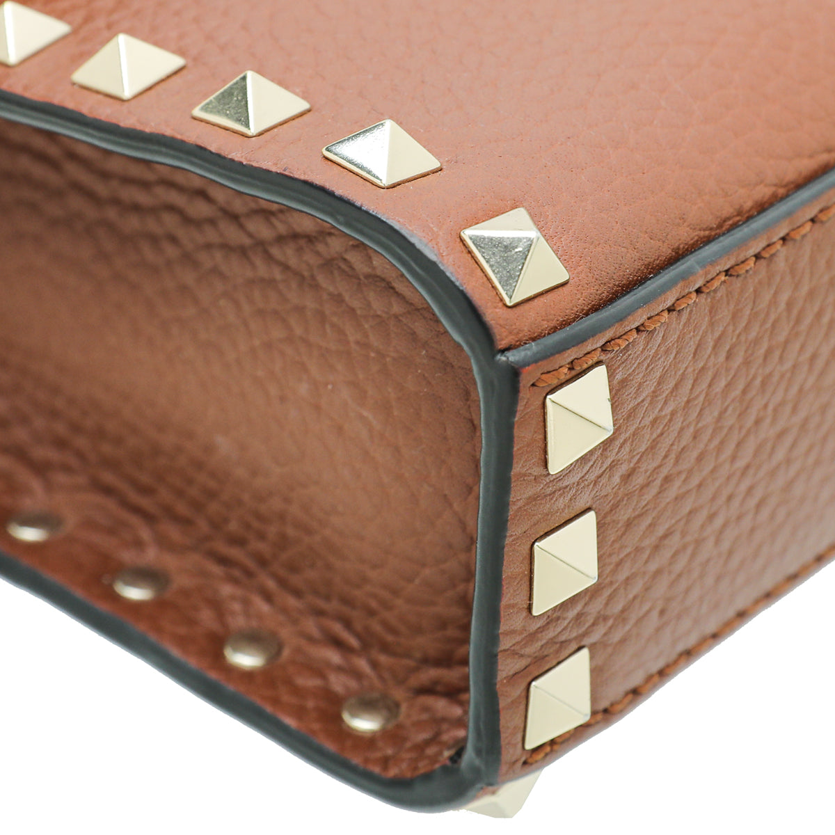 Valentino Brown Rockstud  Flap Small Crossbody Bag