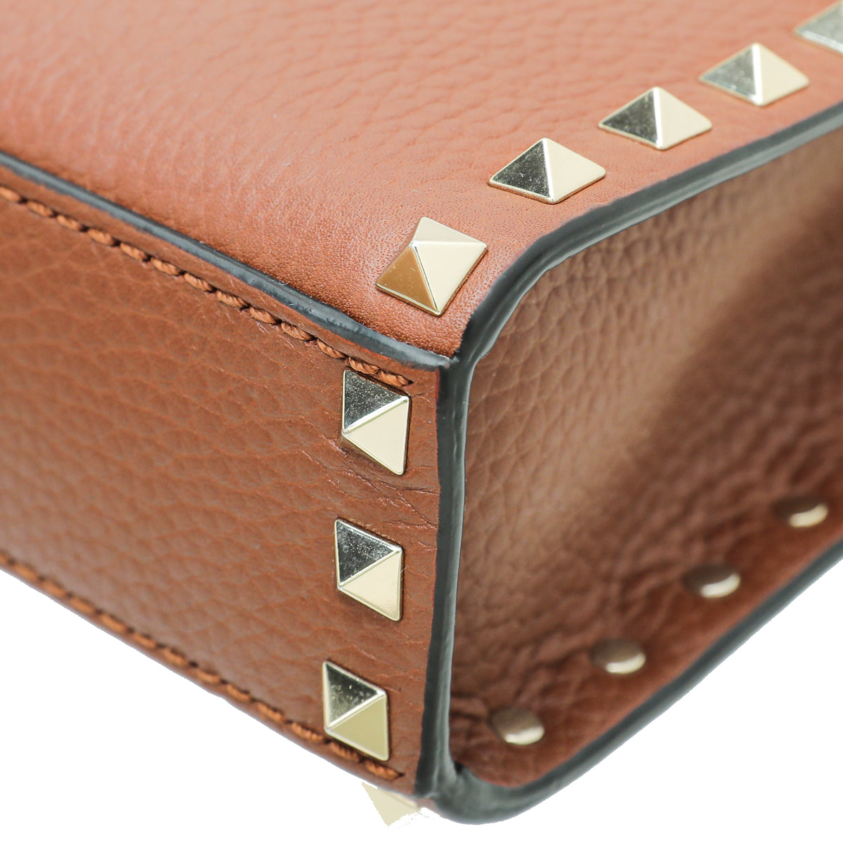 Valentino Brown Rockstud  Flap Small Crossbody Bag