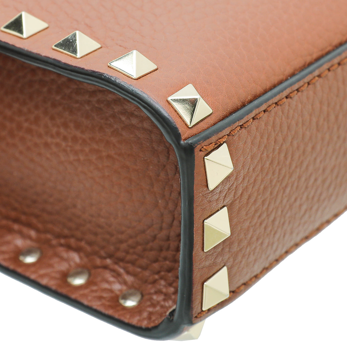 Valentino Brown Rockstud  Flap Small Crossbody Bag