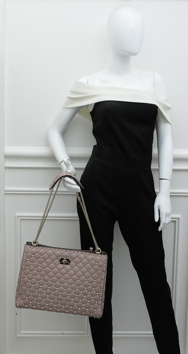 Valentino Poudre Spike Rockstud Nappa Tote Bag
