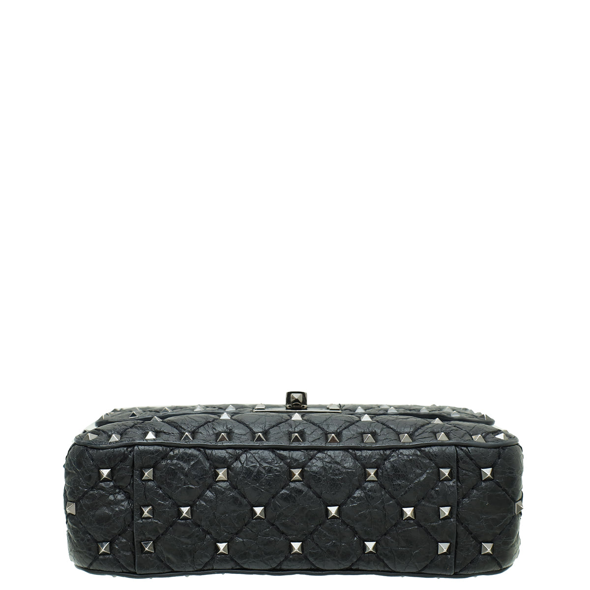 Valentino Black Rockstud Spike Flap Small Chain Bag
