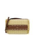 Valentino Bicolor Raffia & Calf Rockstud Crossbody Bag