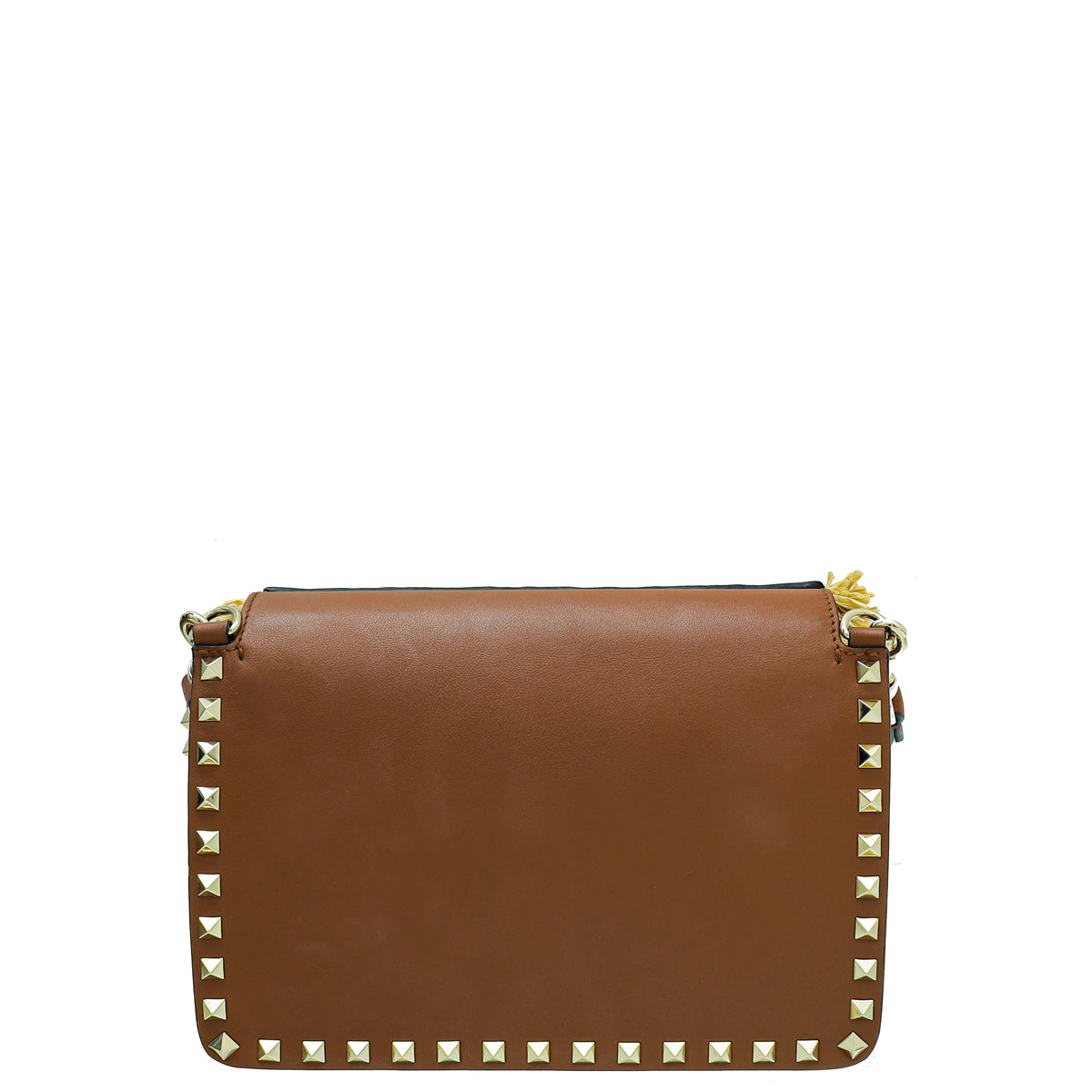 Valentino Bicolor Raffia & Calf Rockstud Crossbody Bag