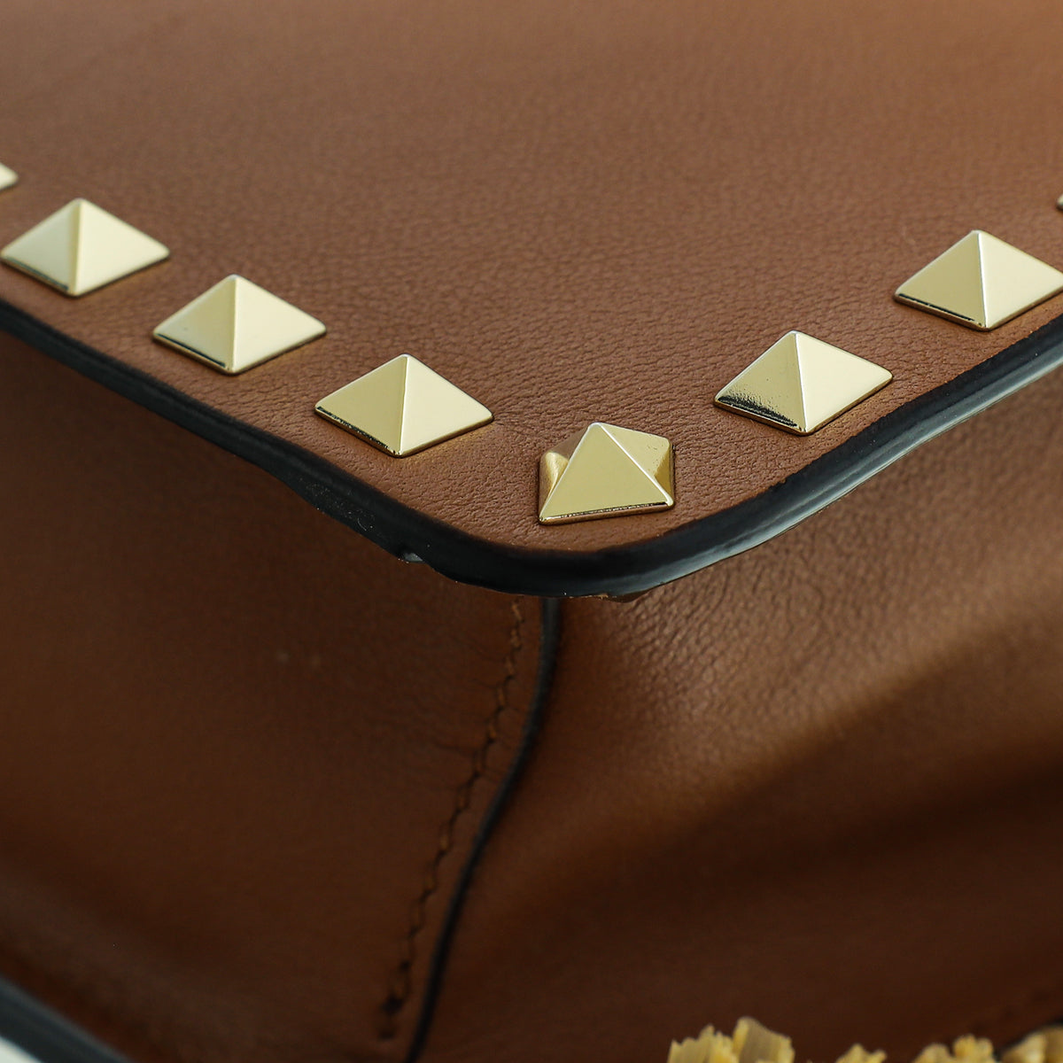 Valentino Bicolor Raffia & Calf Rockstud Crossbody Bag