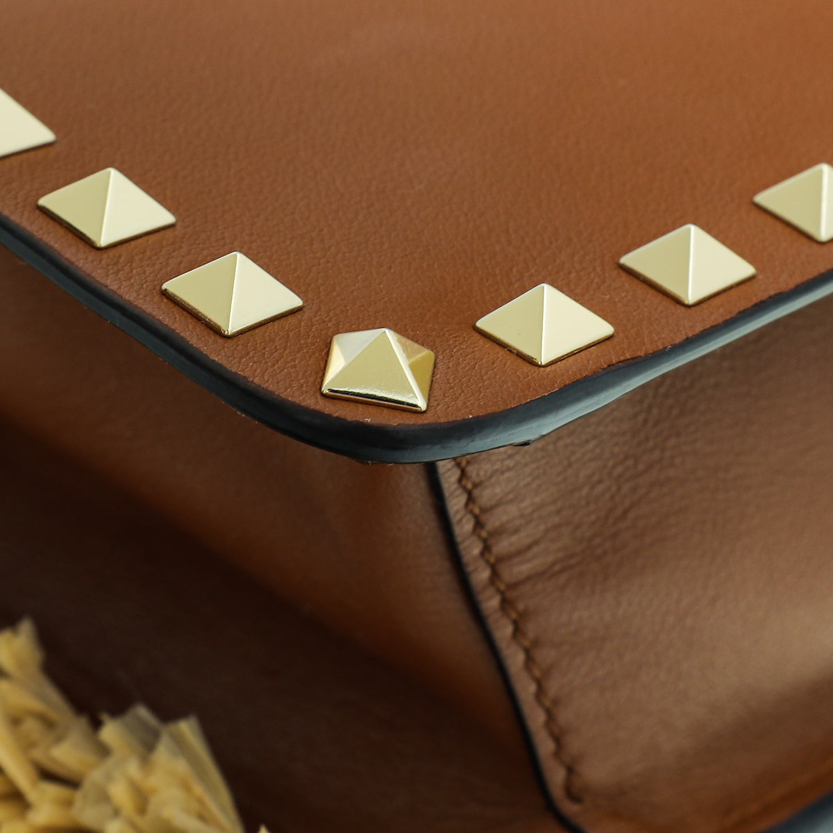 Valentino Bicolor Raffia & Calf Rockstud Crossbody Bag
