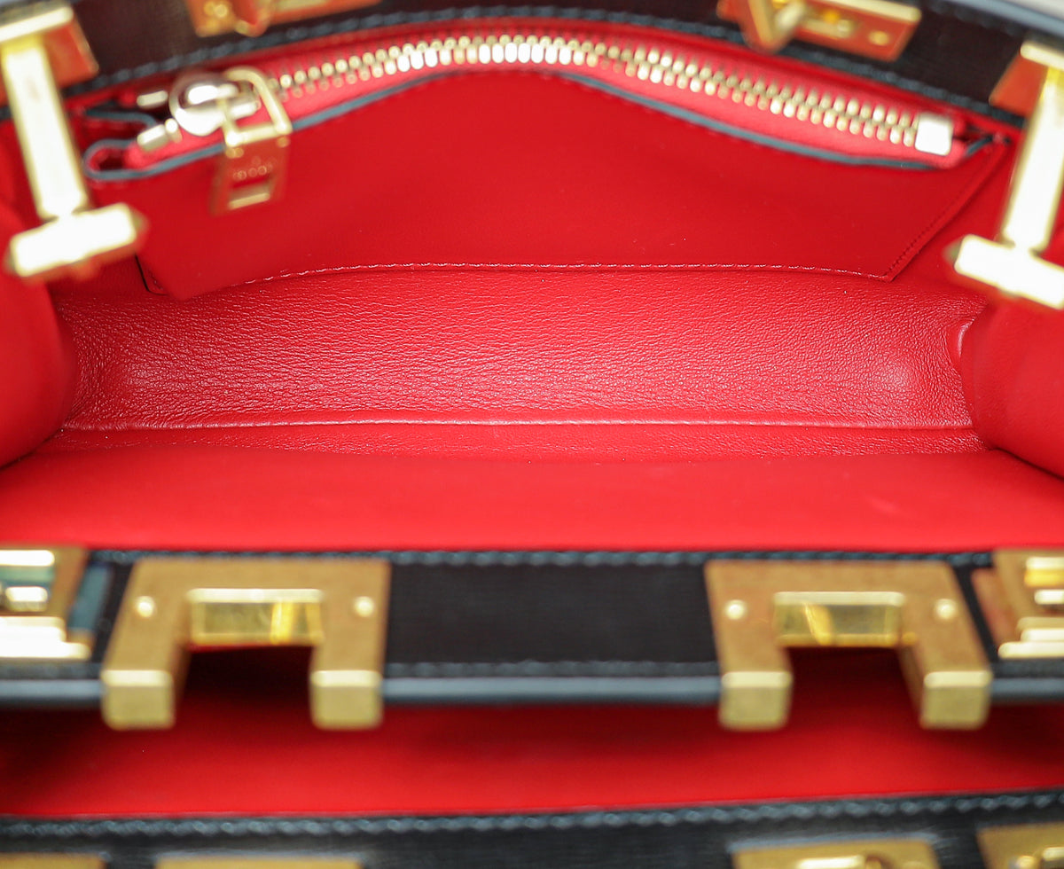 Valentino Black Mini Rockstud Alcove Top-Handle Bag