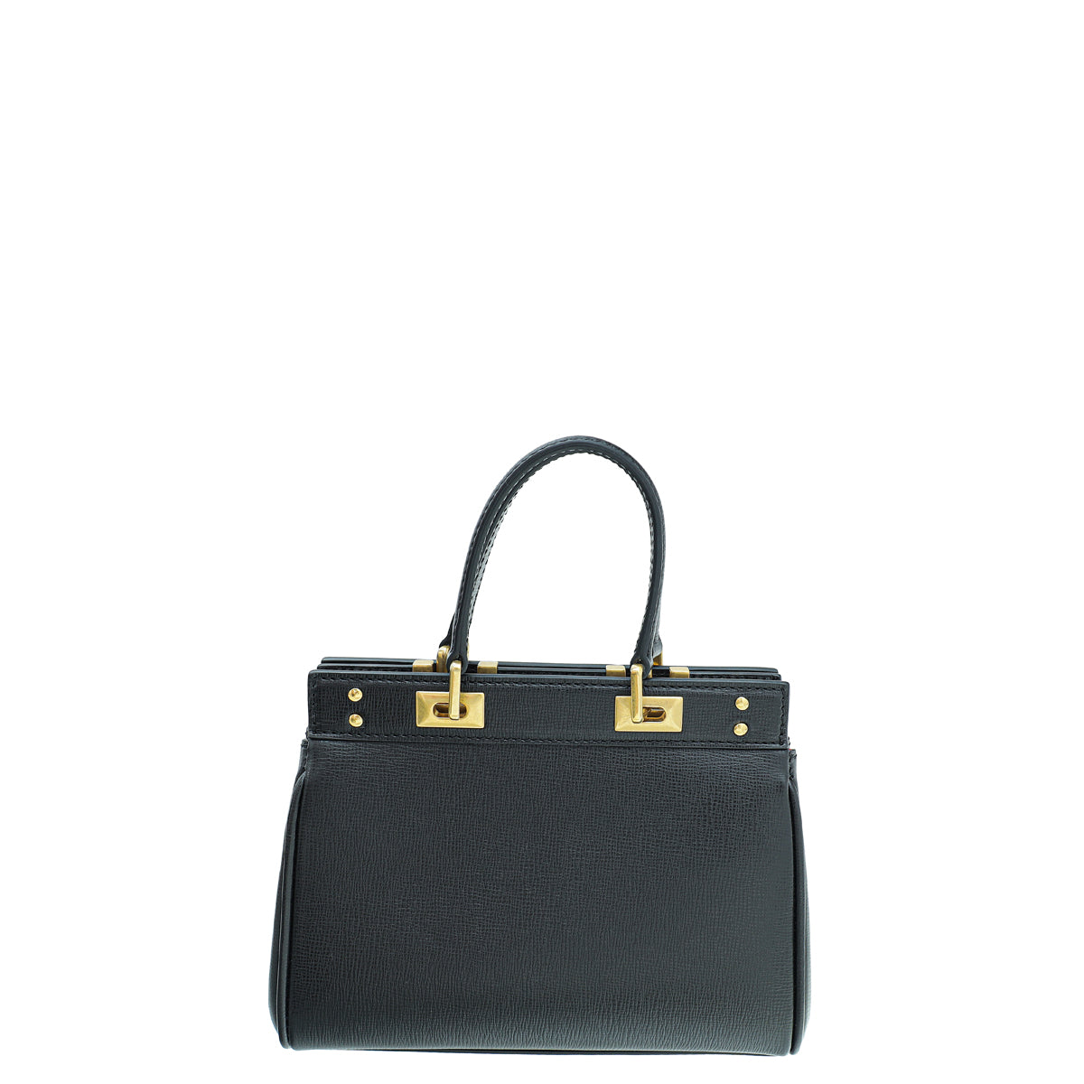 Valentino Black Mini Rockstud Alcove Top-Handle Bag