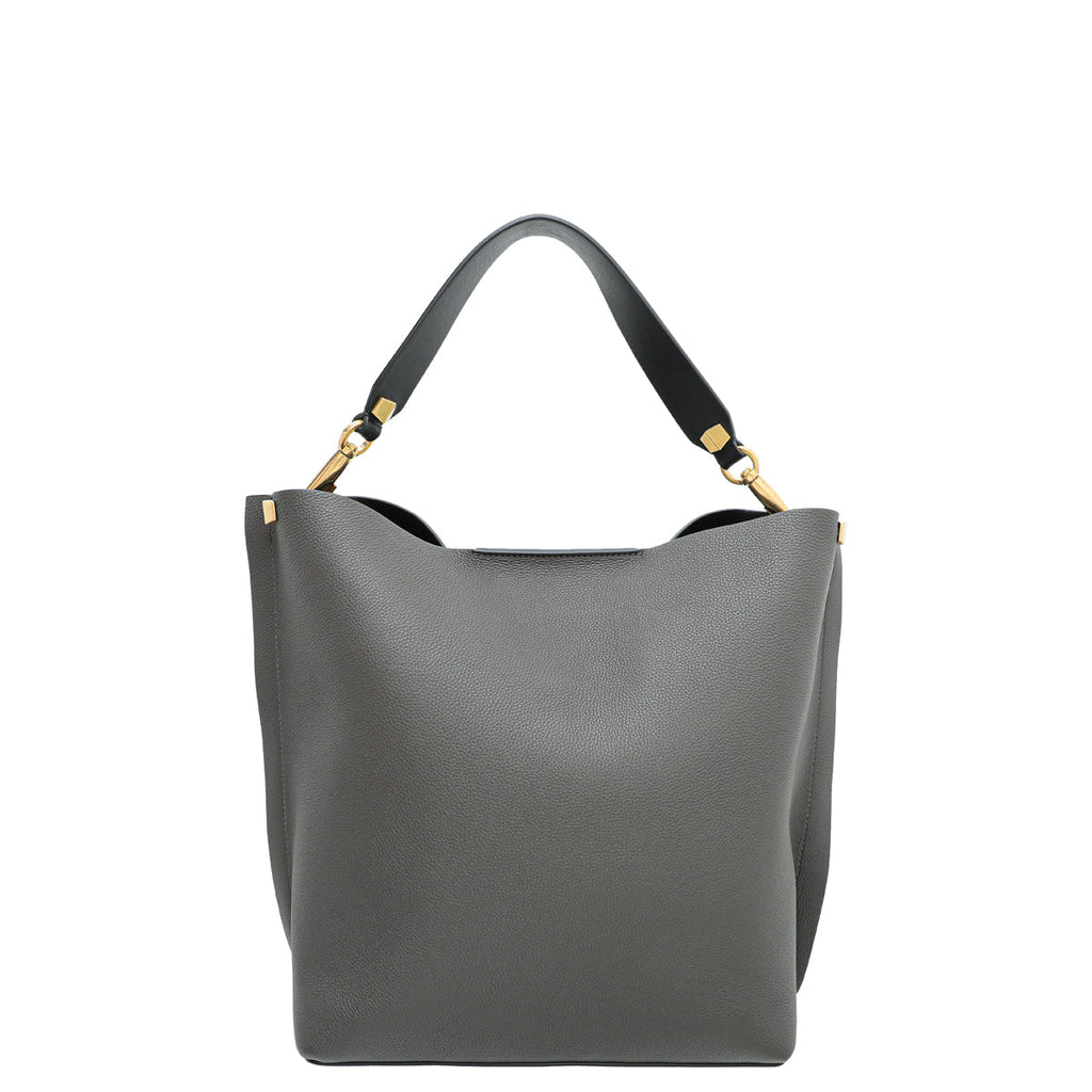 Valentino Dark Grey Vlogo Top Handle Tote Large Bag