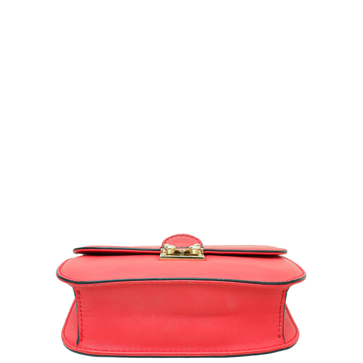 Valentino Red Glam Lock Rockstud Small Shoulder Bag