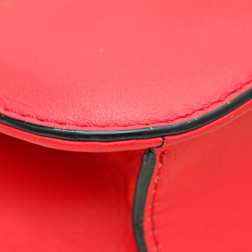 Valentino Red Glam Lock Rockstud Small Shoulder Bag