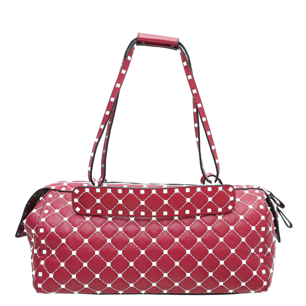 Valentino Bicolor Rockstud Spike Duffle Bag