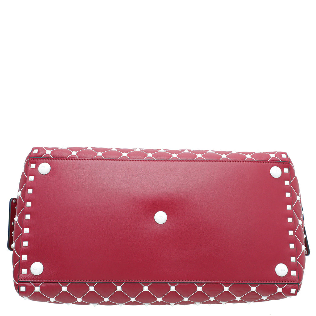 Valentino Bicolor Rockstud Spike Duffle Bag