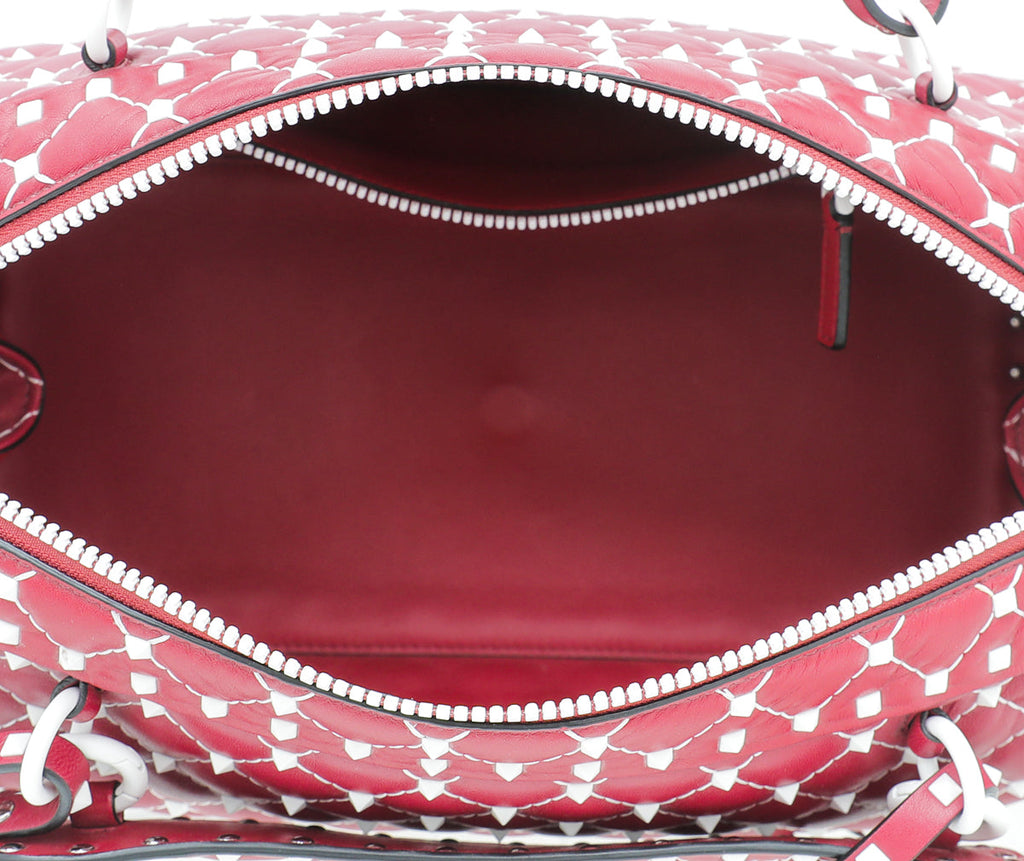 Valentino Bicolor Rockstud Spike Duffle Bag