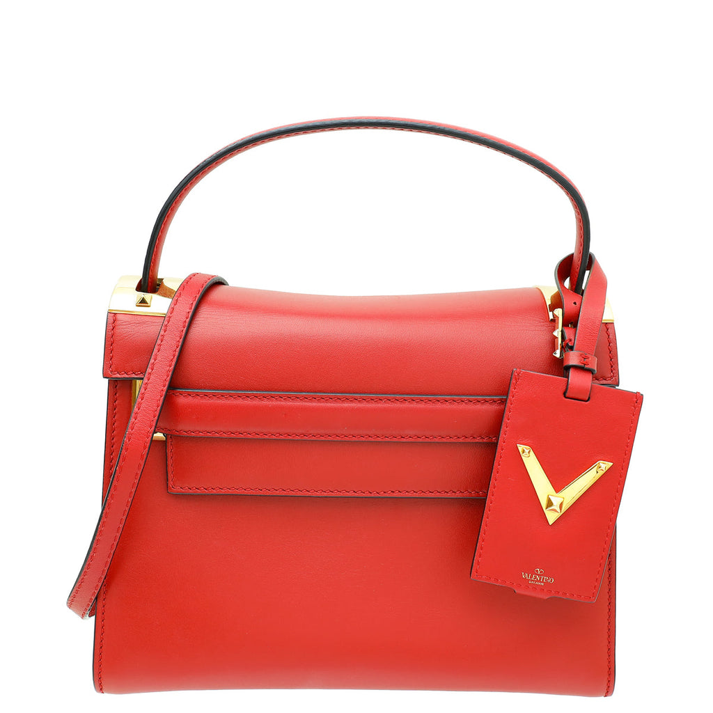 Valentino Red My Rockstud Single Handle Small Bag