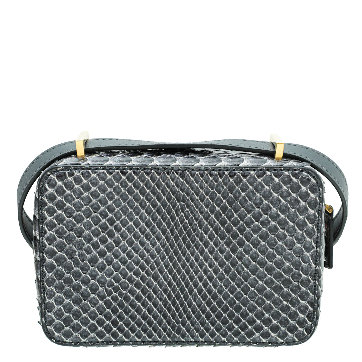 Valentino Dark Grey Python VLogo Box Small Bag