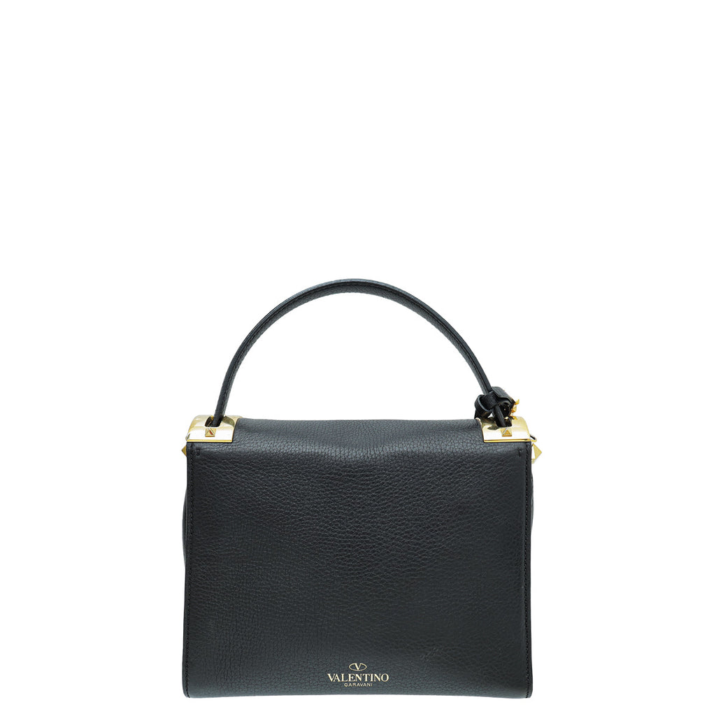 Valentino Black My Rockstud Single Handle Medium Bag