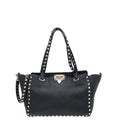 Valentino Black Rockstud Small Tote Medium Bag