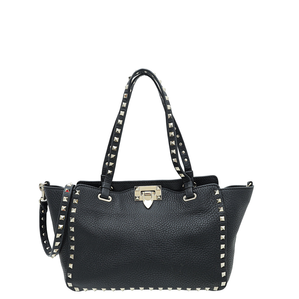 Valentino Black Rockstud Small Tote Medium Bag