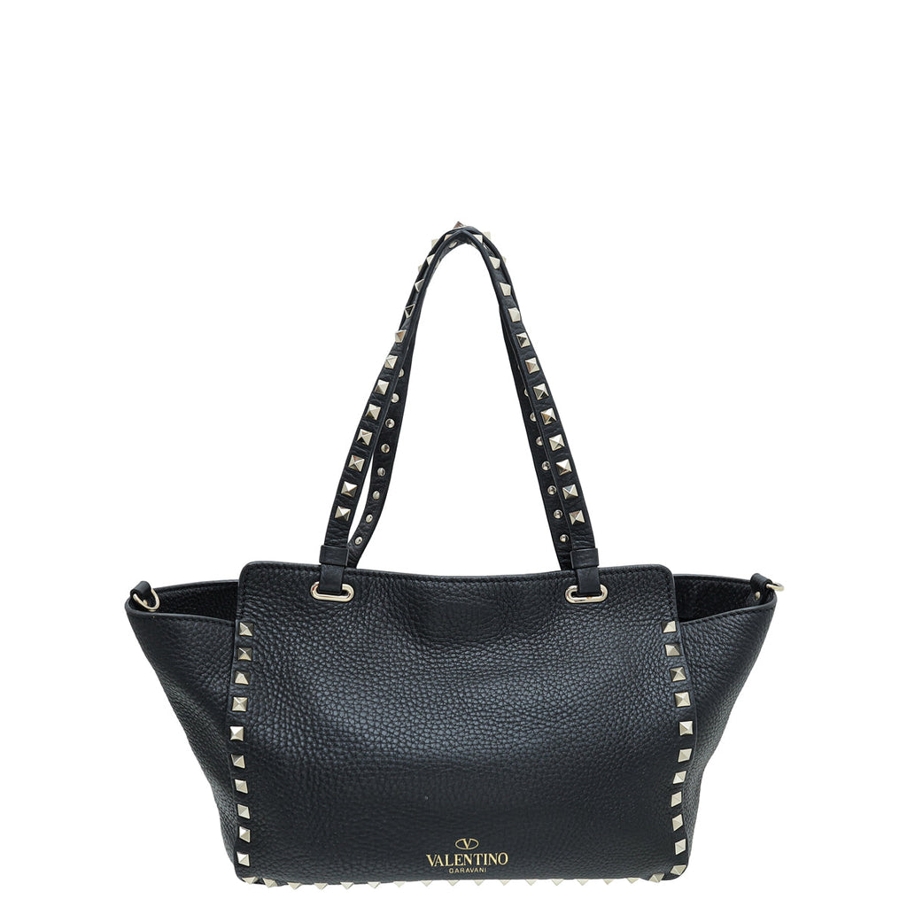 Valentino Black Rockstud Small Tote Medium Bag
