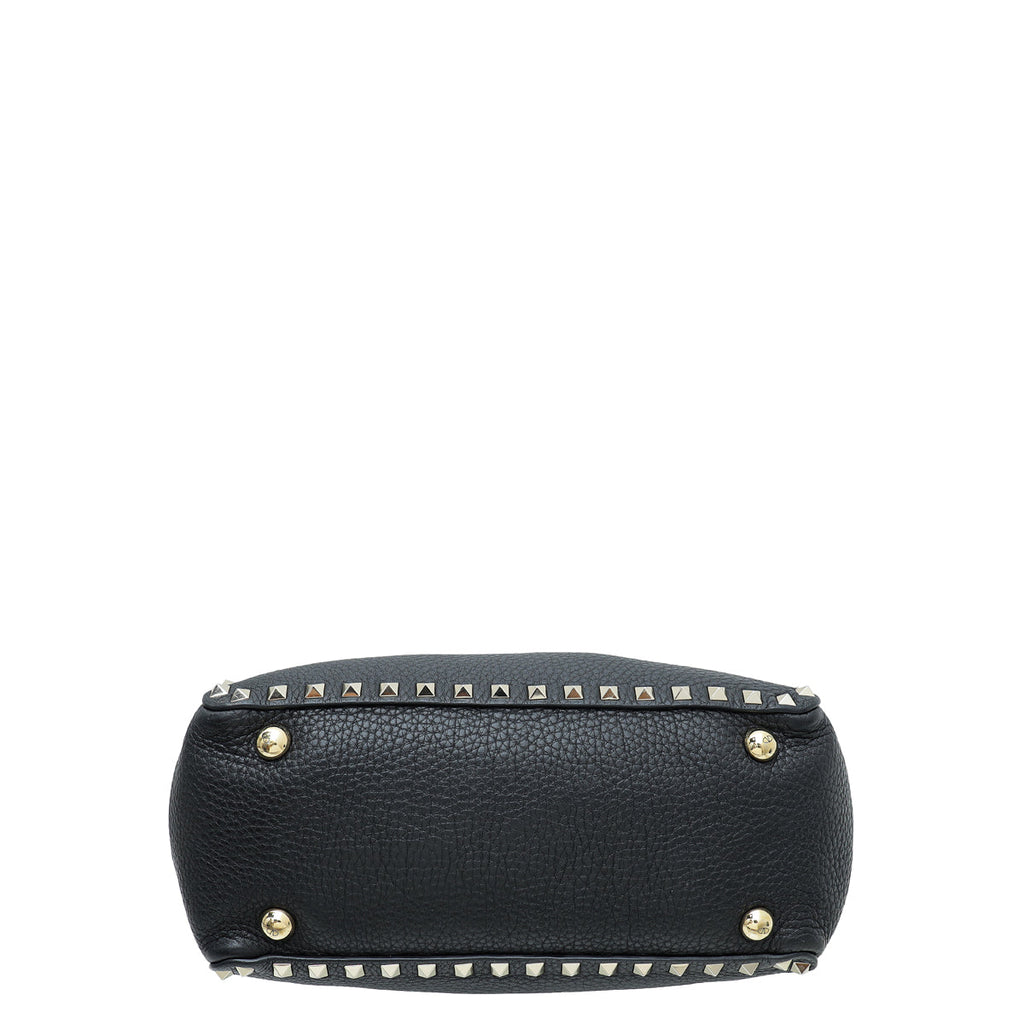 Valentino Black Rockstud Small Tote Medium Bag