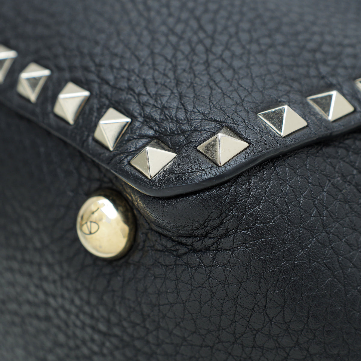 Valentino Black Rockstud Small Tote Medium Bag