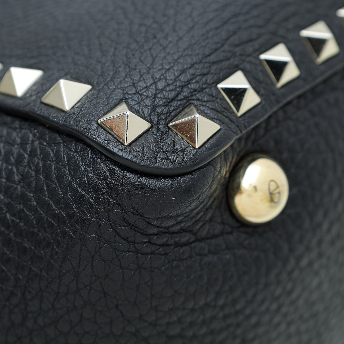 Valentino Black Rockstud Small Tote Medium Bag