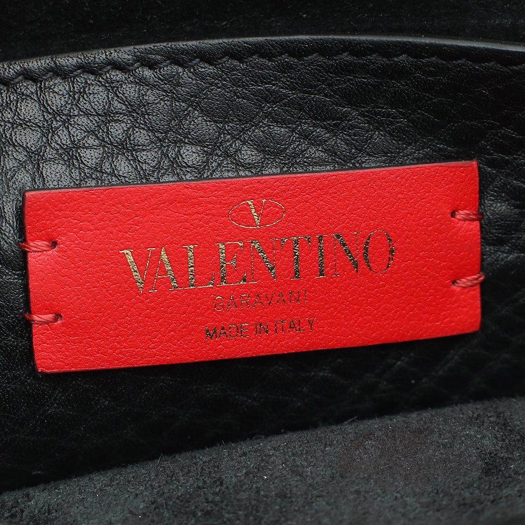 Valentino Black Rockstud Double Flap Crossbody Bag