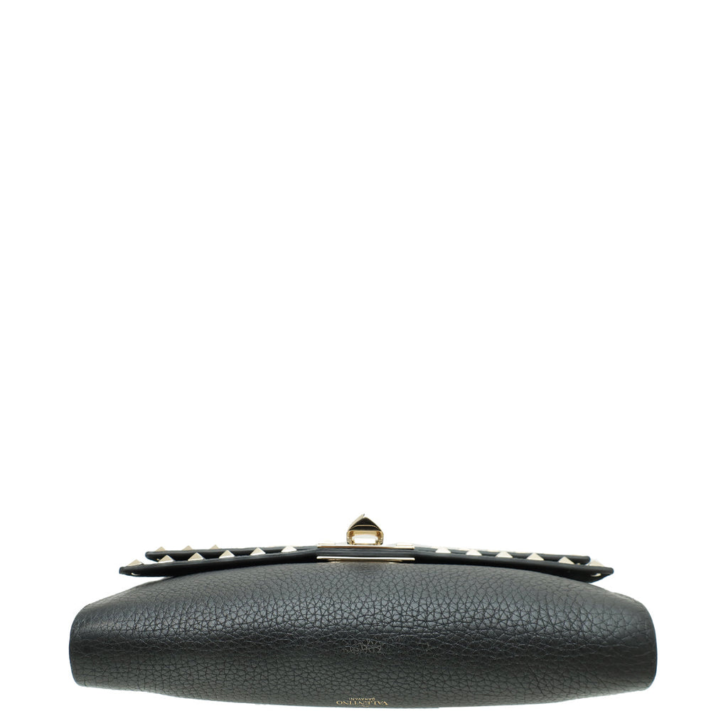 Valentino Black Rockstud Double Flap Crossbody Bag