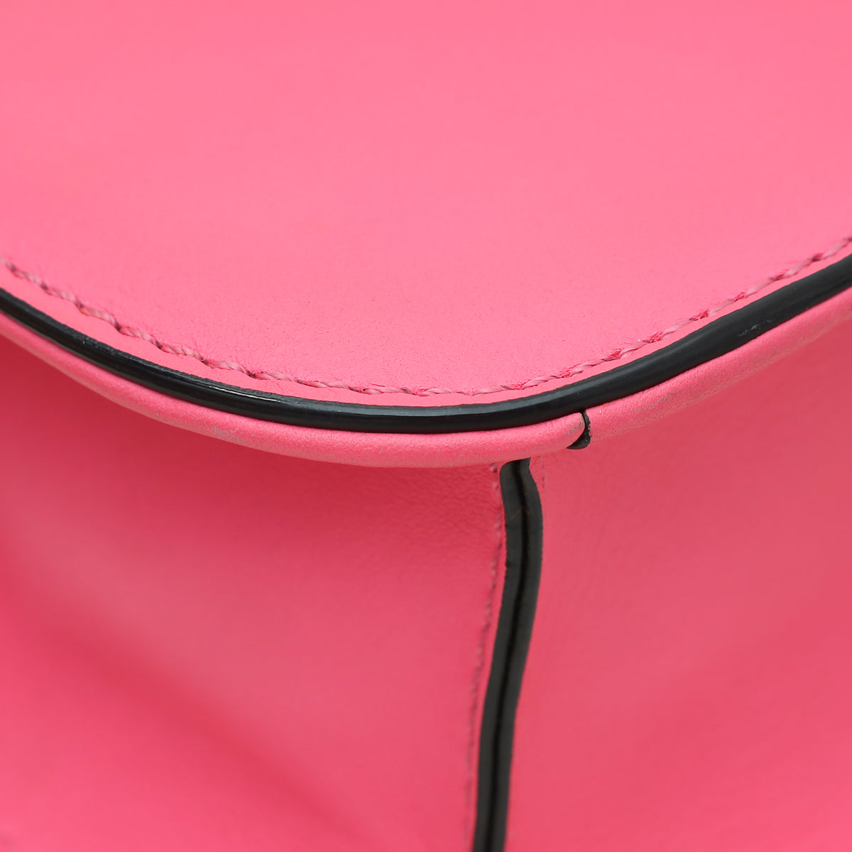 Valentino Bright Pink Glam Lock Rockstud Chain Flap Medium Bag