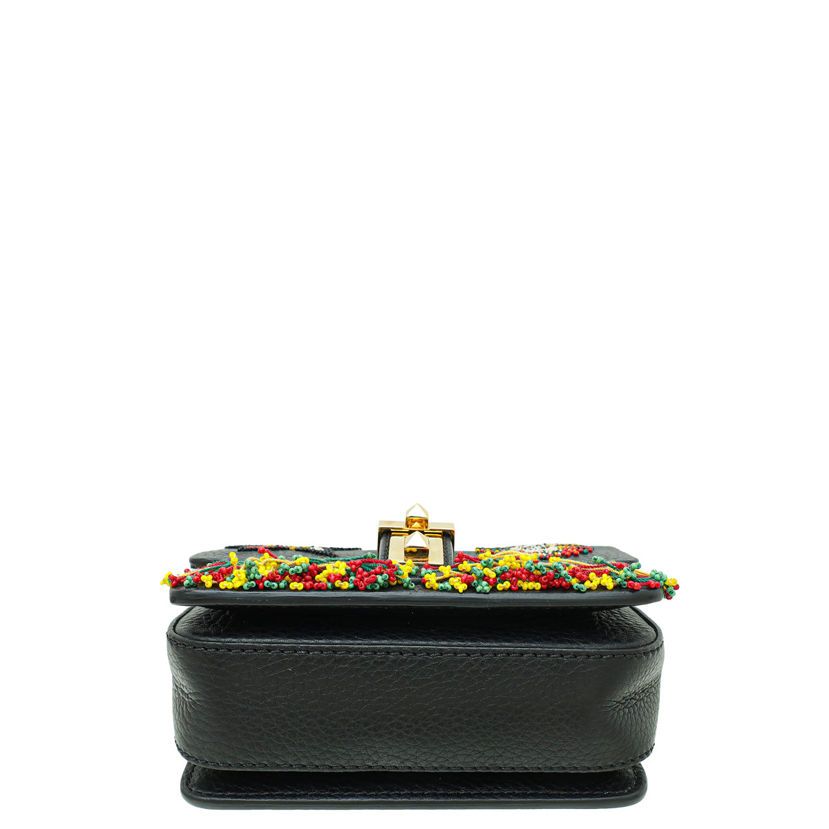 Valentino Black B-Rockstud Beaded Micro Shoulder Bag