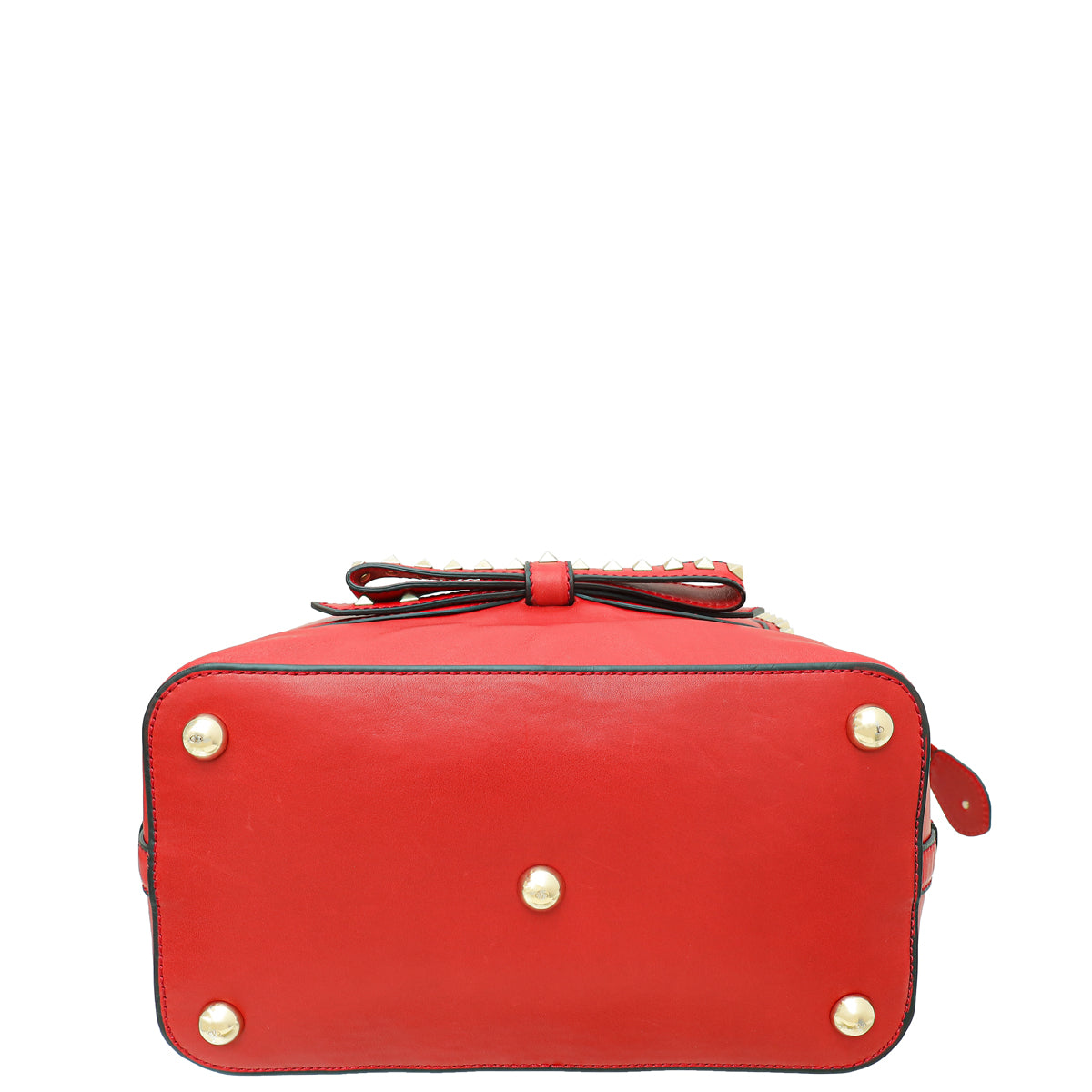 Valentino Red Rockstud Bow Satchel Bag