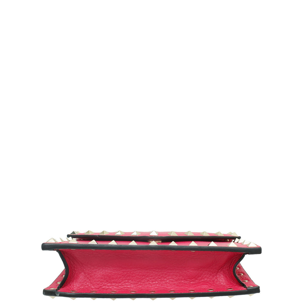 Valentino Fuchsia Rockstud Envelope Chain Crossbody Bag