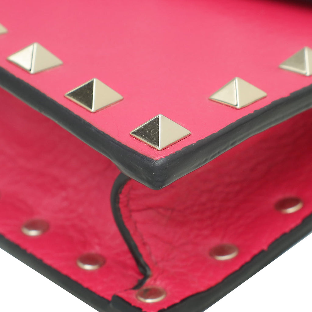 Valentino Fuchsia Rockstud Envelope Chain Crossbody Bag