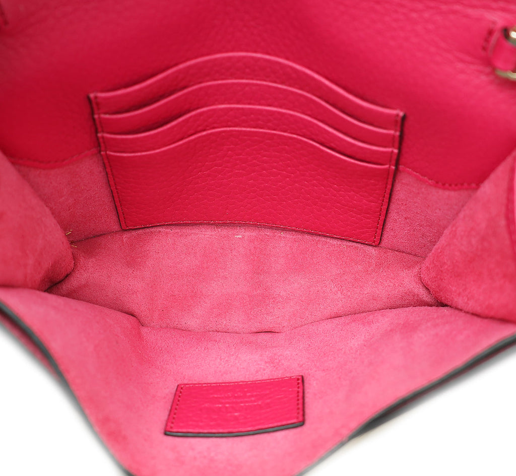 Valentino Fuchsia Rockstud Envelope Chain Crossbody Bag