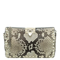 Valentino Natural Python Rockstud Chain Clutch
